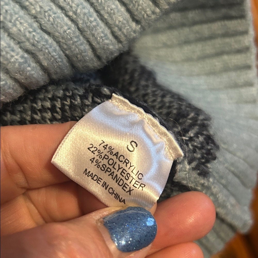 Panache Nordic Blue and Brown Turtleneck Sweater - Picture 7 of 8